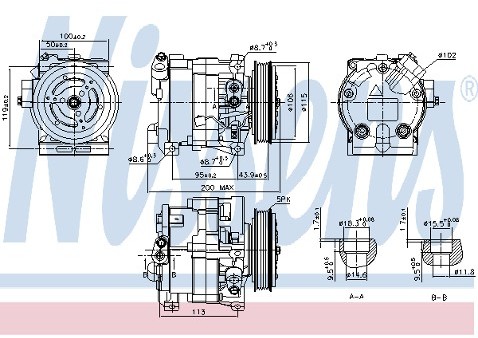 NISSENS SPRĘŻARKA KLIMATYZACJI NISSENS 890187 FIAT ALBEA/BRAVA/BRAVO 95 NISSENS 890187