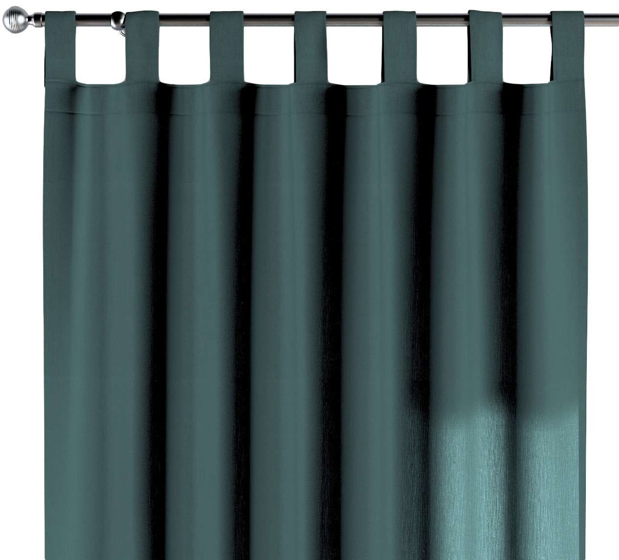 Dekoria Zasłona na szelkach 1 szt. zgaszona szmaragdowa zieleń 130 x 100cm Linen 814-159-09
