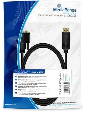 MediaRange Kabel DisplayPort MediaRange MRCS199 DP/DVI with Ethernet , 2.0m, czarny MRCS199