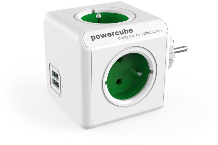 Allocacoc Listwa PowerCube Original USB Zielona - Darmowe płatności online! 2202GN/FROUPC
