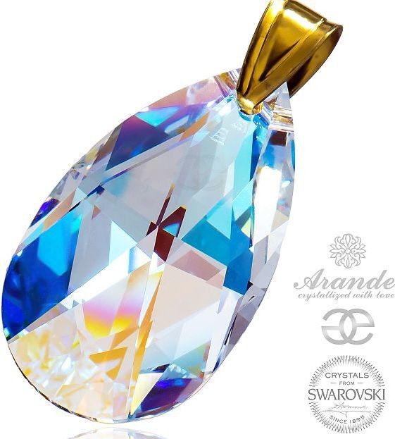 Swarovski Arande piękny wisiorek BLUE AURORA ZŁOTE SREBRO 700691