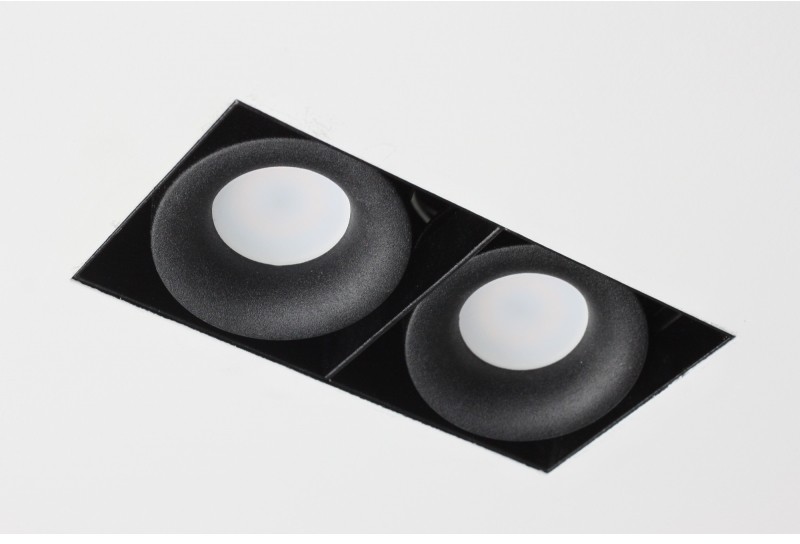 Light&More LM 818/2 BK OPRAWA HALOGENOWA LED WPUSZCZANA OCZKO BEZRAMKOWA REGULOWANA CZARNY MR16 GU10 GU5,3 LM 818/2 BK
