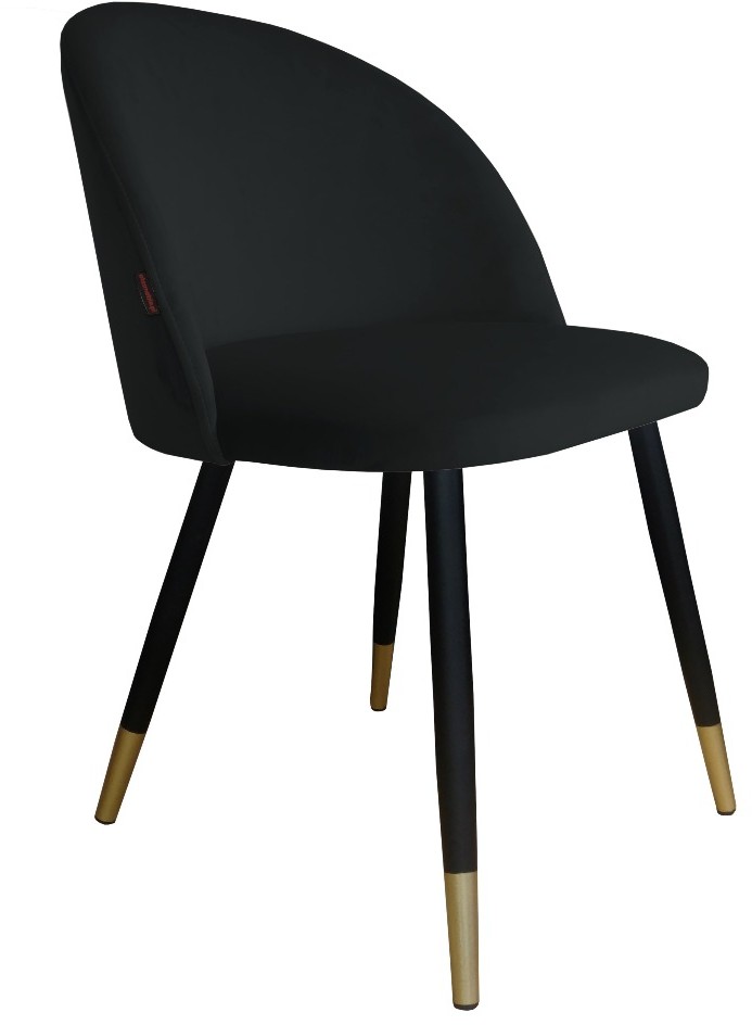 Atos Krzesło CLAUDINE 1 VELVET GOLD czarne w stylu glamour na metalowych nogach COLINGOLD-MG19
