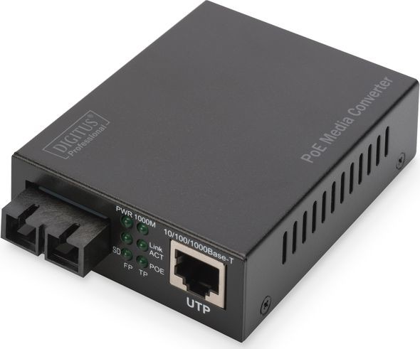 Digitus Konwerter światłowodowy Gigabit PoE Multim Media RJ45/SC MM PSE DN-82150