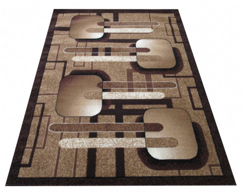 Brązowy dywan w geometryczne wzory Gertis