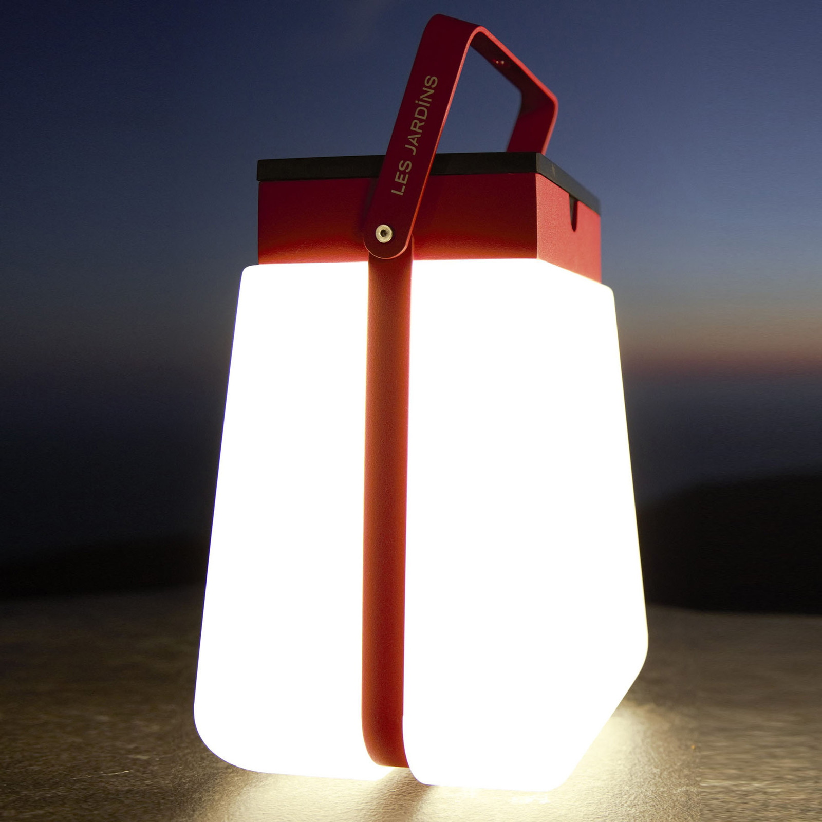 LES JARDINS Latarnia solarna LED Bump 300 przenośna, czerwona