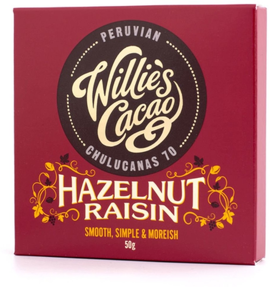 Willie's Cacao Czekolada z orzechami i rodzynkami WILLIE'S CACAO Hazelnut Raisin, 50 g