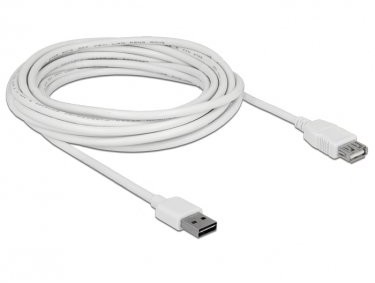Delock EASY-USB-KAB.2.0 A > gniazdo USB 2.0 A 5 m Biały kabel Digital/dane,,,,, 85202 85202