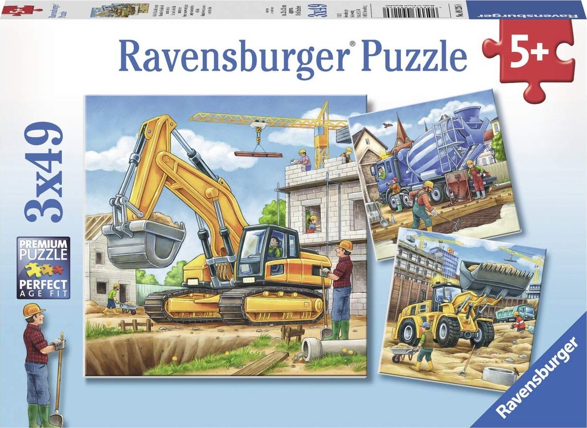 Ravensburger Puzzle 3x49 Duże maszyny budowlane GXP-675744