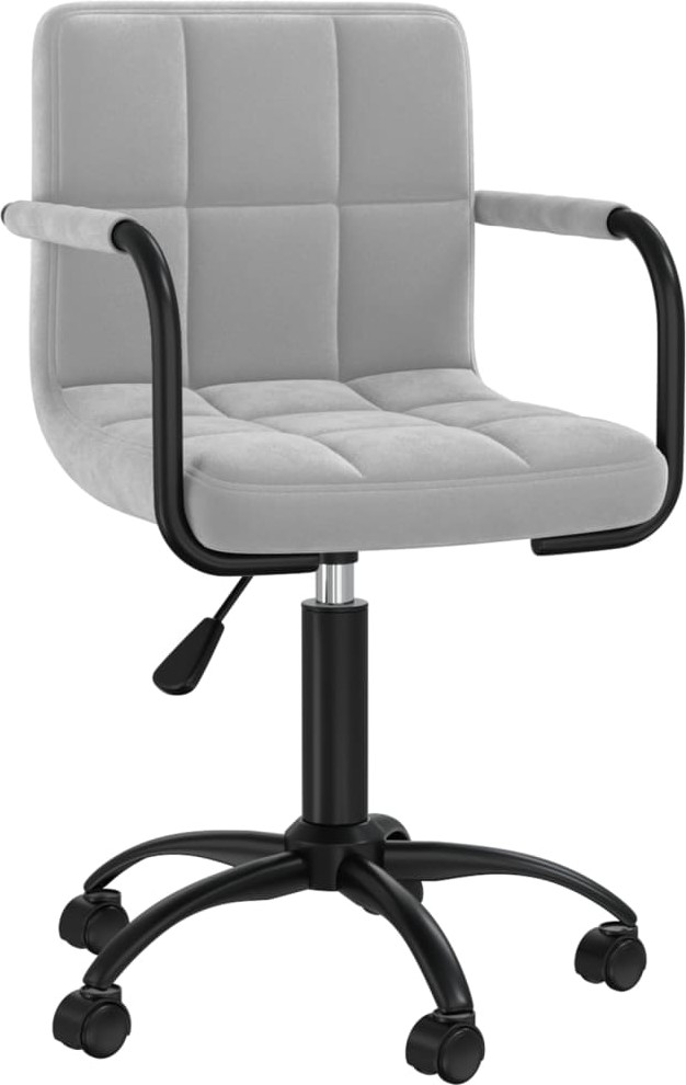 vidaXL Obrotowe krzesło stołowe, jasnoszare, obite aksamitem
