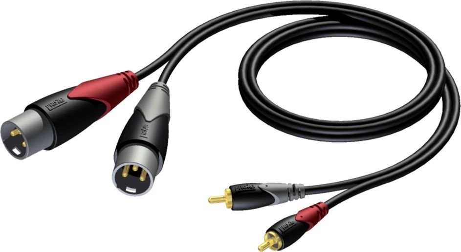 Procab Kabel CLA701/1.5 2 x XLR male 2 x RCA/Cinch male 1,5 meter CLA701/1.5