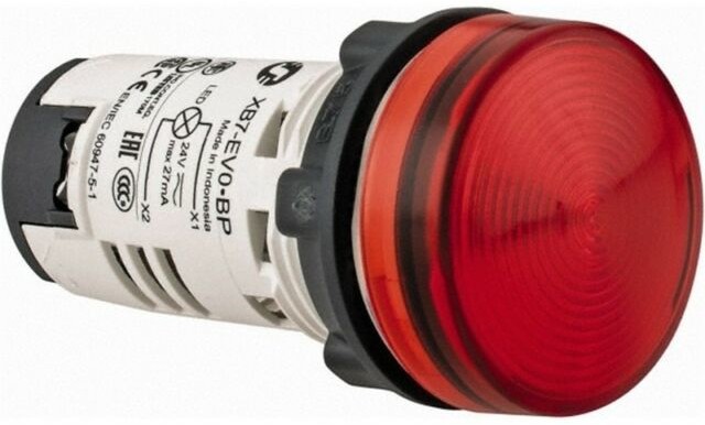 Schneider Lampka-sygnalizacyjna-22mm-czerwona-24V-AC-DC-zintegr-zacisk-śrubowy XB7EV04BP
