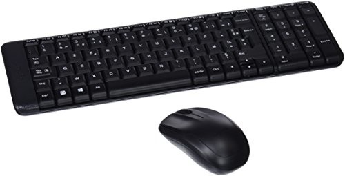 Logitech Wireless Combo MK220 AZERTY klawiatura + mysz + USB-Receiver, kompaktowy, czarna 920-008318