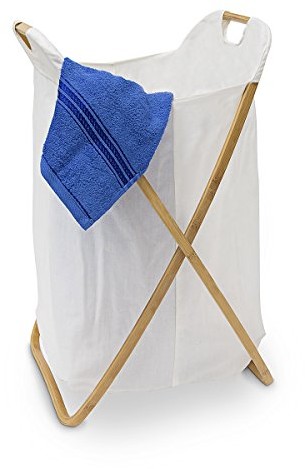 Relaxdays Torba na pranie Linea  bambus wys. x szer. x gł.: 65 x 48 x 41 cm składana torba na pranie pudełko z wkładem tekstylnym do przechowywania ubrań, tekstyliów, jako otwartą Puff z materiału wore 10018987