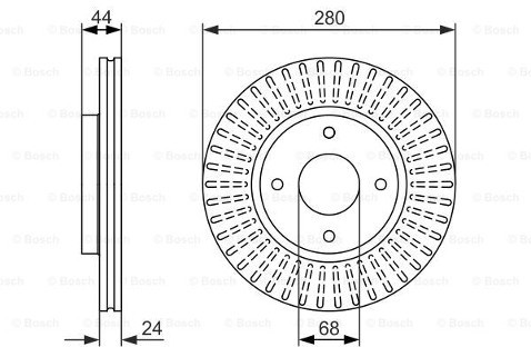 BOSCH Tarcza hamulcowa przednia, 0 986 479 737  0986479737