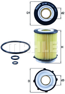 Mahle FILTR OLEJU KNECHT OX 982D ECO MERCEDES A-KLASA W176 B-KLASA W246 C-KLASA W204 08 OX 982D