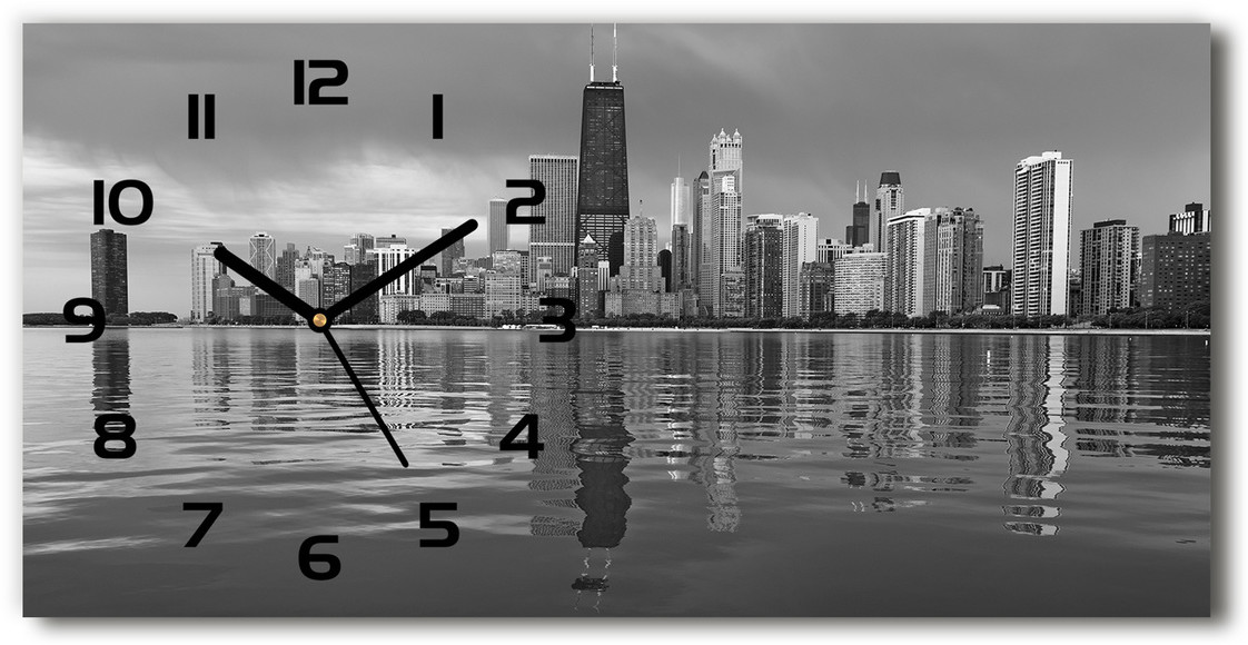 Nowoczesny zegar ścienny szklany Chicago