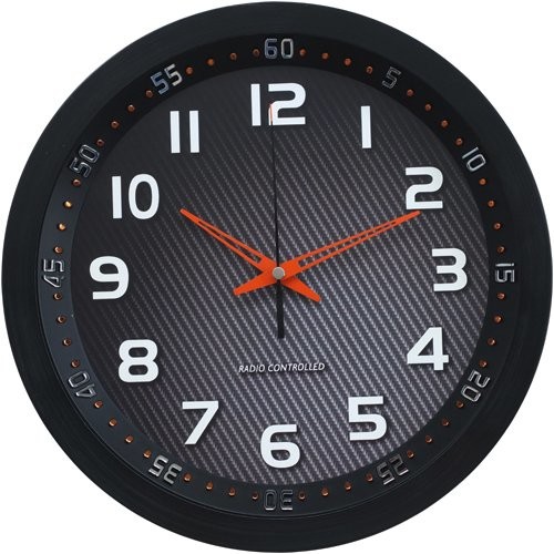 Technoline , WT 8972 radiowy zegar ścienny,  30 cm, w kolorze czarnym WT 8972