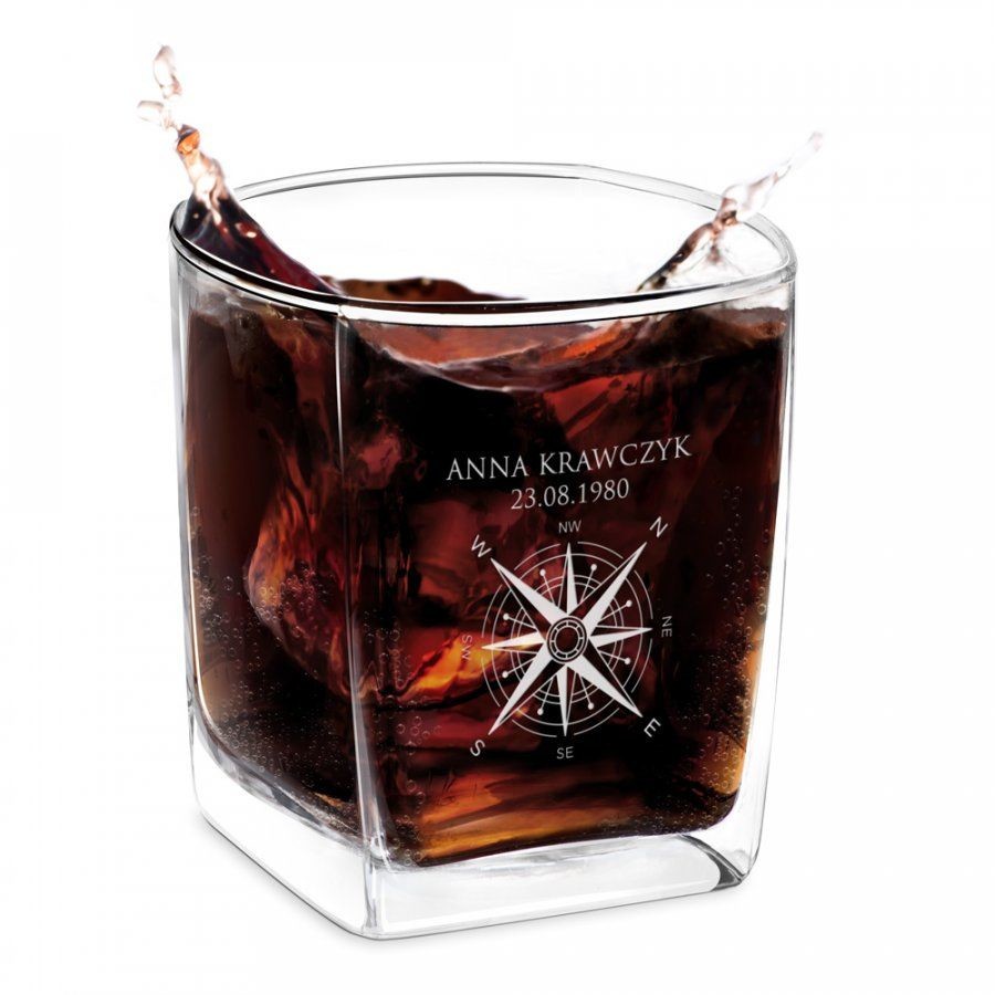 Murrano Szklanka do Whisky Grawer Podróż SZC-038