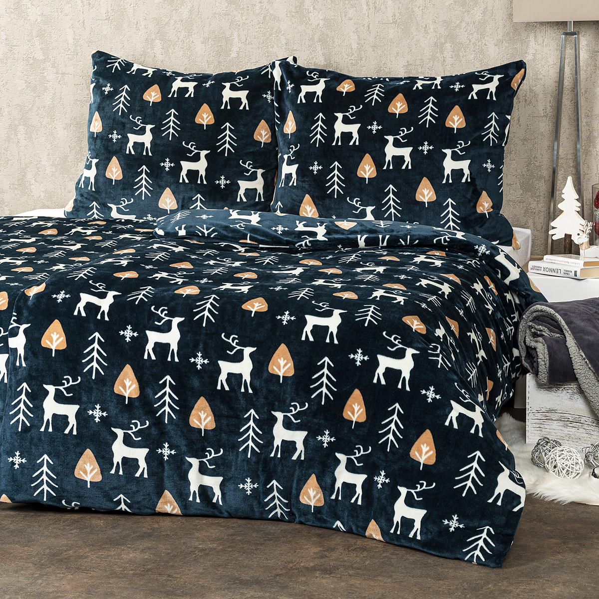 4Home pościel mikroflanela Nordic Deer, 160 x 200 cm, 2 szt. 70x80, 160 x 200 cm, 2 szt. 70x80
