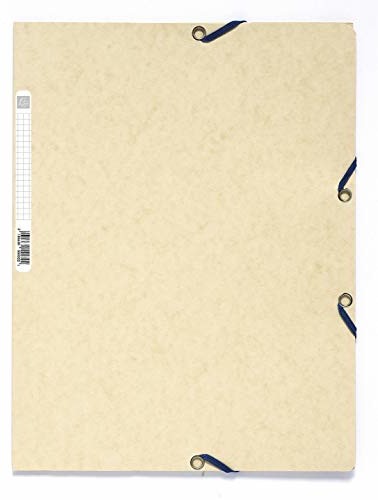 Exacompta Exacompta 55532E teczka na dokumenty (Manila, gumowy ściągacz, 3 klapki, 400 g, DIN A4) kość słoniowa 3130630555322