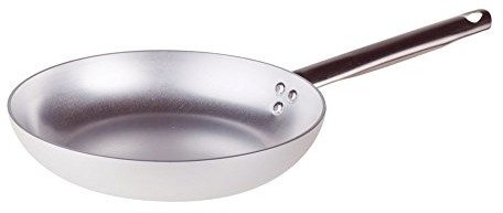 Pentole Agnelli pentole agnelli profesjonalny 3 MM, aluminiowa Lang same z łbem wpuszczanym skakanka patelnia z trzonkiem z rur, srebrny/czarny, 24 cm ALMA111BB24