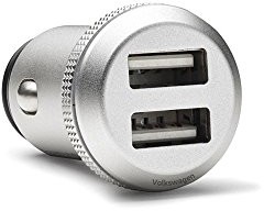 Volkswagen 000051443d ładowarki samochodowej USB Dual 12 V gniazdo wtykowe ładowarka aluminium 000051443D