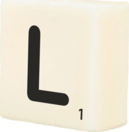 Paper Dreams świeca Scrabble litera L wosk 2 x 4 cm czarny/biały twm_828406