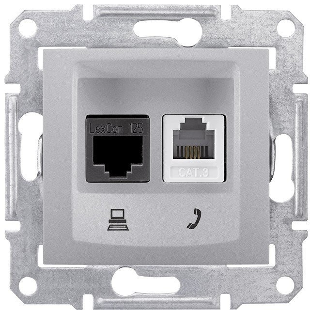 Schneider Electric Schneider Sedna aluminium gniazdo teleinformatyczne SDN5100160