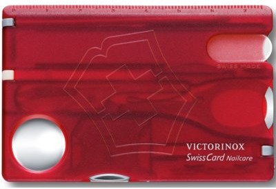 VICTORINOX VICTORINOX Niezbędnik VICTORINOX SwissCard Nailcare 0.7240.T Czerwono-srebrny