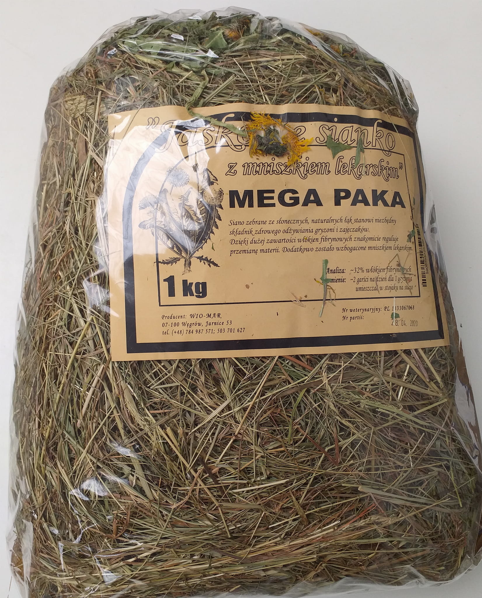 WIO-MAR WIO-MAR Jaśkowe sianko z mniszkiem Mega Paka 1kg