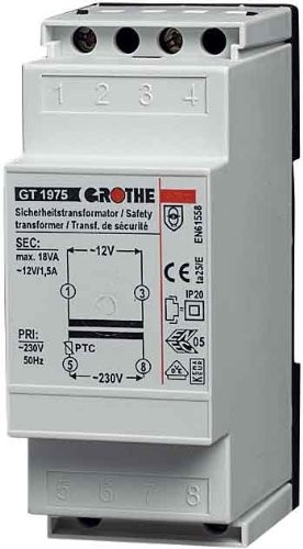 Grothe dzwonek transformator 12 V AC, 1,5 A, GT 1975, 1512019 1512019
