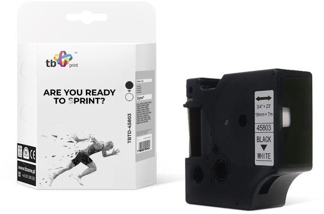DYMO RHINO tb print TB Print Taśma TBTD-45803 do Czarny na Białym 19x7mm 1szt TBTD-45803