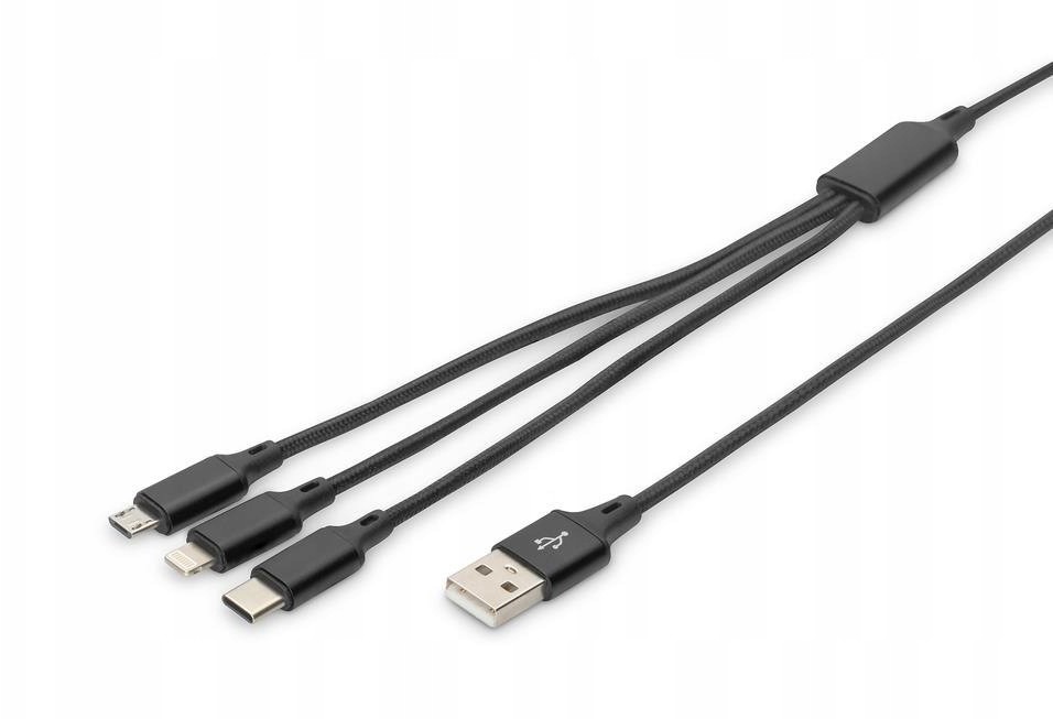 Digitus Kabel Usb 2.0 3w1 Typ Usb C + Lightning +