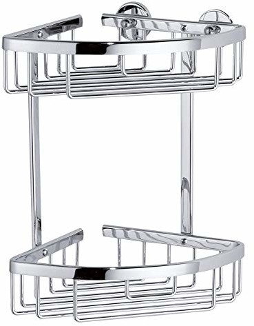 FENIKS prysznicowa tesa ALUXX do narożnika, dwupoziomowa, aluminiowa, chromowana, nierdzewna, wraz z roztworem kleju, 260 mm x 163 mm x 170 mm