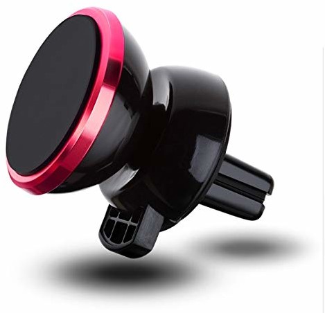 Shot Case Uchwyt samochodowy do smartfona Motorola Moto G7 Plus, magnetyczny, z magnesem, uniwersalny wentylator, obracany o 360 stopni, czerwony