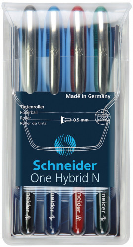 Schneider Pióro kulkowe ONE Hybrid N 0,5 mm, w etui 4 szt., miks kolorów SR183594