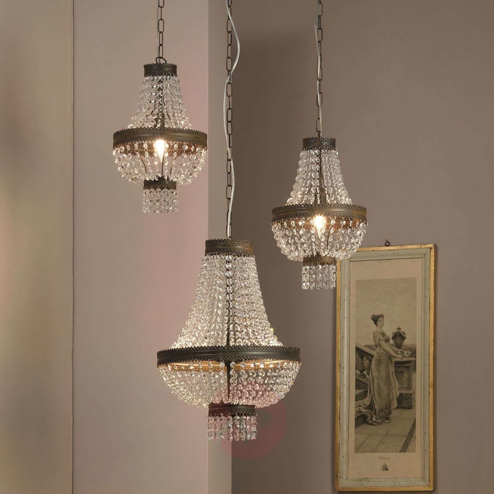ONLI Lampa wisząca Impero z kryształami