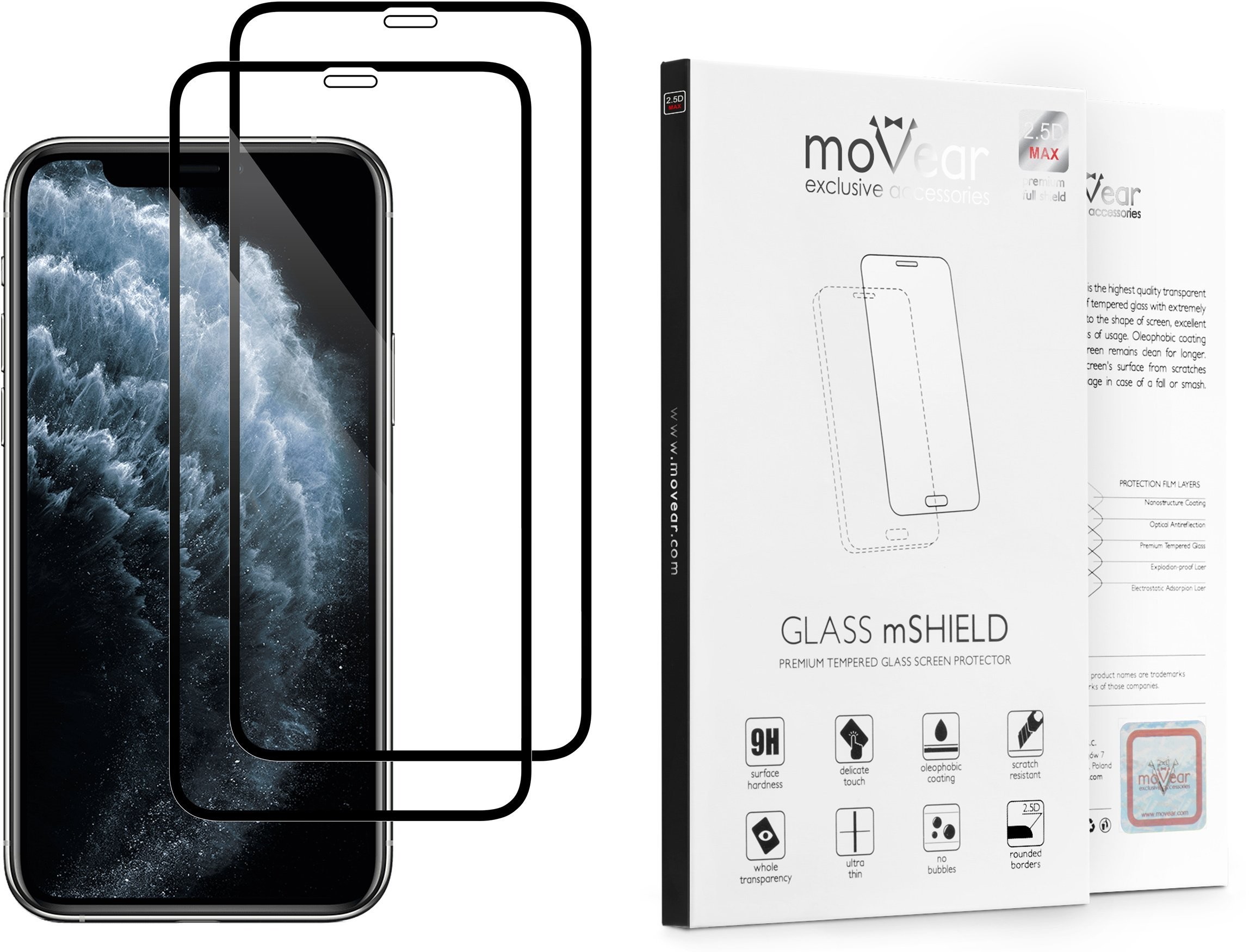 movear 2 szt. 2.5D MAX Szkło Hartowane na iPhone 11 Pro (5.8