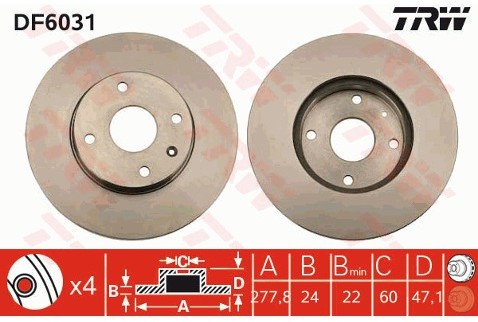 TRW Tarcza hamulcowa DF6031