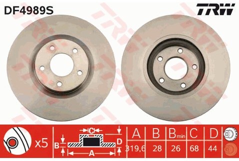TRW Tarcza hamulcowa DF4989S
