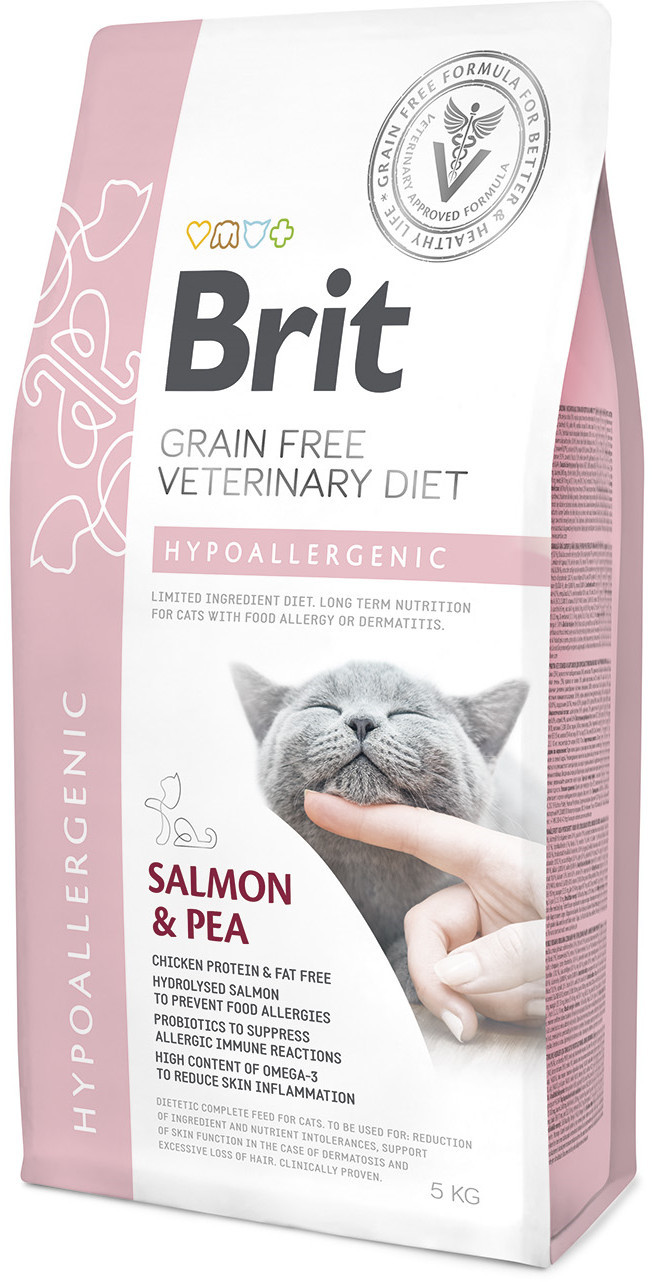 Brit VET Brit Veterinary Diet Hypoallergenic Salmon&Pea Sucha Karma dla kota op 2kg