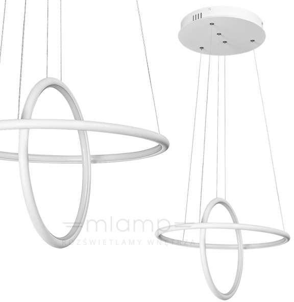 Rabalux LAMPA wisząca DONATELLA 2544 futurystyczna OPRAWA zwis LED 37W pierścienie rings białe 2544