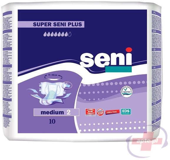 Seni Pieluchomajtki Super Plus rozmiar M x10 sztuk