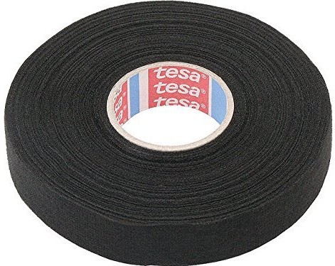 tesa Taśma izolacyjna 25 m tkanina pojazd samochód bawełna taśma klejąca, A, 1 - opakowanie, czarny 51608-00009-00
