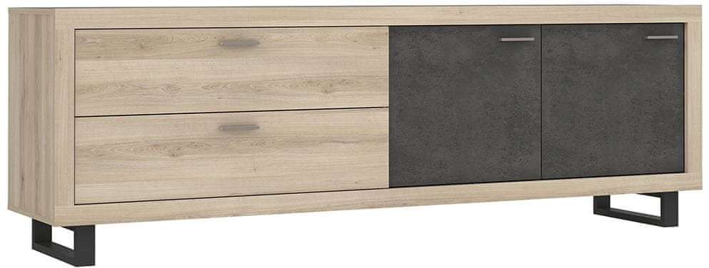 shumee Szafka RTV Śliwka Comano Beton ciemnoczary