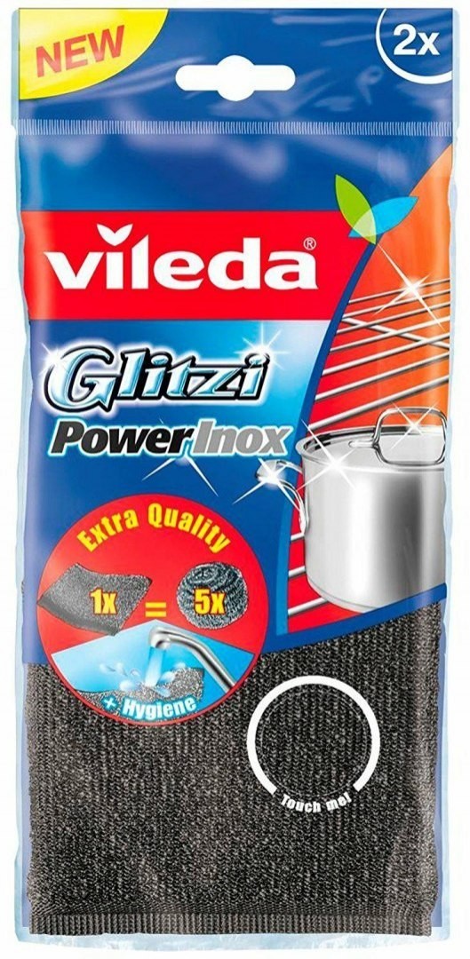 Vileda PROFESJONALNA Zmywak Inox Glitzi Power Pad 2szt 141656 000896