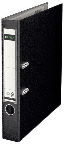 Leitz 180° 10155095 segregator z tworzywa sztucznego (z otworami na okładce, A4, wąski), czarny 10155095