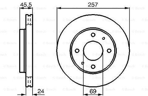 BOSCH Tarcza hamulcowa przednia, 0 986 478 774  0986478774