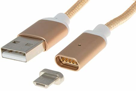 PremiumCord kabel przyłączeniowy USB - Micro USB 1 m, wtyczka USB A na wtyczkę Micro B, USB 2.0 High Speed kabel do transmisji danych, 5 pinów, 2 x ekranowany, AWG28, kolor złoty, długość 1 m ku2m1fgo